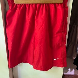 Red Nike athletic ahorts
